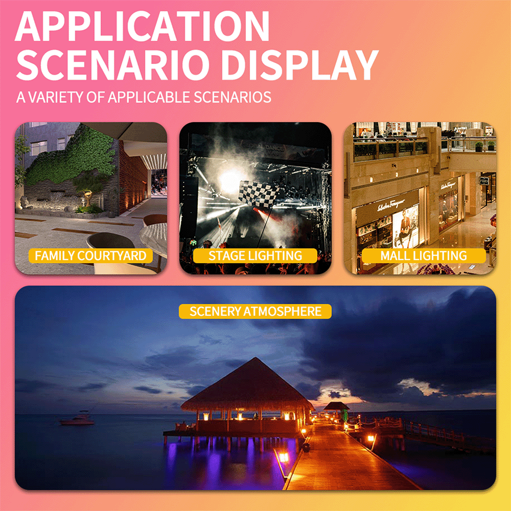 RGB+CCT LED Flood Light – 30W/50W/100W Outdoor IP66, Tuya App & RF Remote Control, Color Changing RGBCW Landscape Light