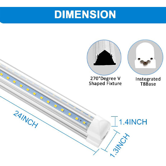 T5 Integrated LED Tube Light | 2ft 10W Fixture | Clear Lens Strip Light