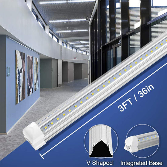 T5 Integrated LED Tube Light | 3ft 14W Fixture | Clear Lens Strip Lighting