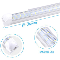 60W T5 Integrated LED Tube Light, 8FT, Stripy Cover, Plug-and-Play Fixture