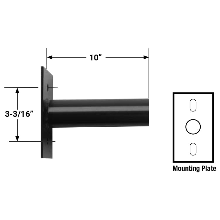 10" Square Pole Mount Adapter | Tenon Bracket for Light Fixtures | Outdoor Pole Arm