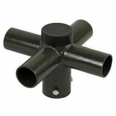 Quad Tenon Adapter | 90° Cross Shape Pole Top Mount | 2-3/8" OD Bracket for 4 Fixtures