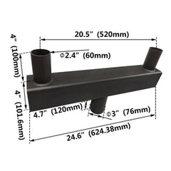 Tenon Adaptor 4" Bullhorn, Round Pole Mount for 2 Light Fixtures, Outdoor Use