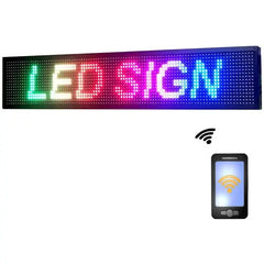 LED Scrolling Display Banner, Full Color Indoor Advertising Sign, 40" x 14", Programmable, Remote Controlled
