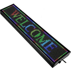 LED Scrolling Display Banner, Full Color Indoor Advertising Sign, 40" x 8", Programmable, Remote Controlled