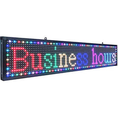 LED Scrolling Display Banner, Full Color Indoor Advertising Sign, 40" x 8", Programmable, Remote Controlled
