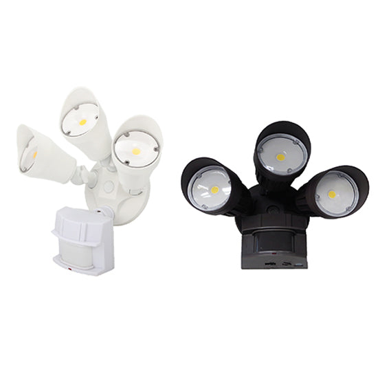 30W LED Triple Head Motion Security Light | Outdoor Flood Light | Adjustable Sensor