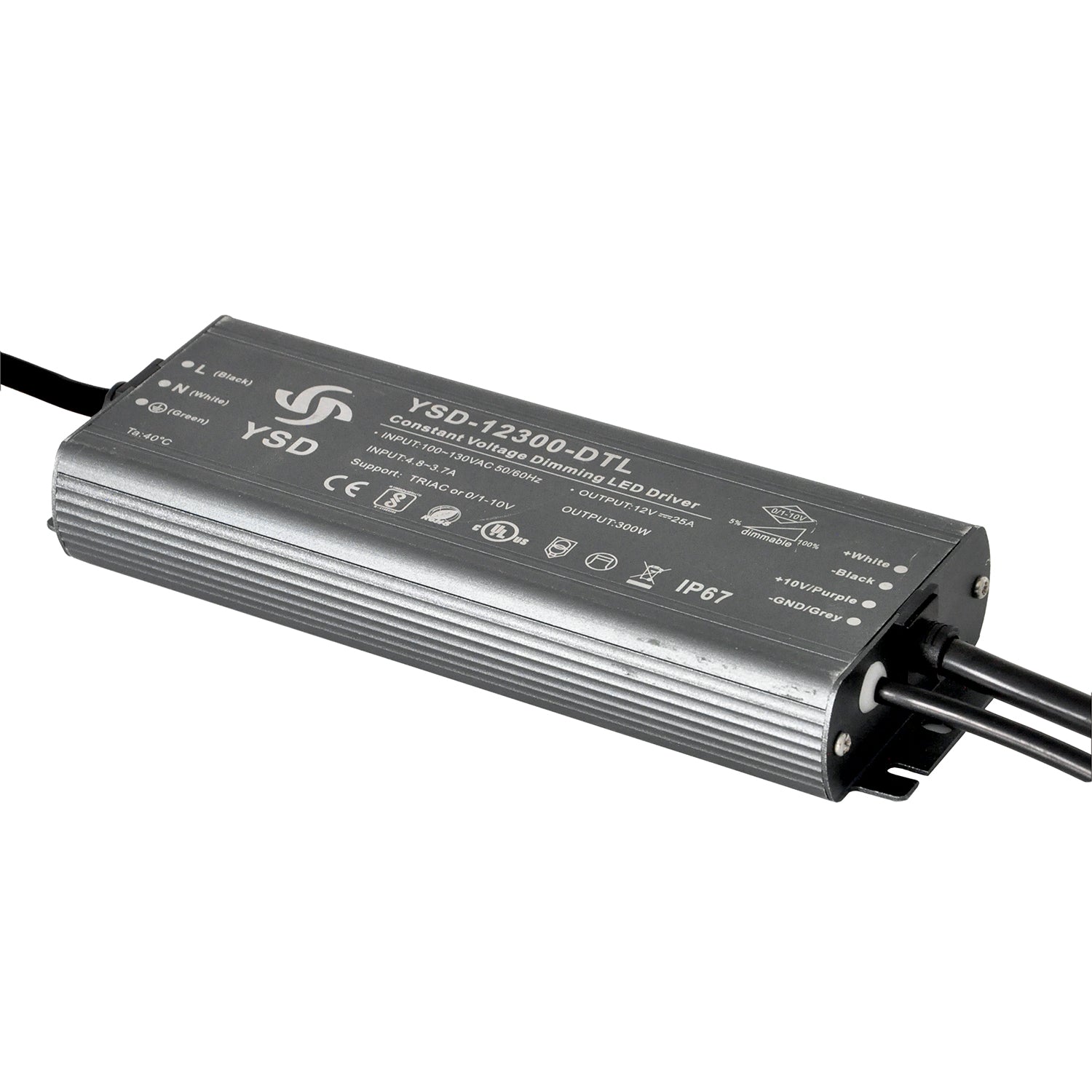300W Outdoor LED Power Supply, 12V/24V, Dimmable, IP67 Waterproof Driver