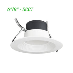 LED Recessed Commercial Downlight, 6/8 Inch, 3W, 5CCT Selectable, ETL Listed, Ceiling Light Fixture