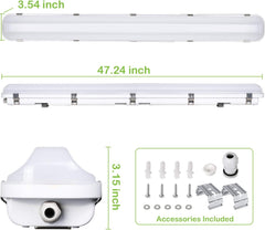 4FT LED Vapor Tight Light 40/50/60W - 3000K/4000K/5000K Selectable Wattage & CCT AC 120~277V (1Pack or 6Pack) Led Plus