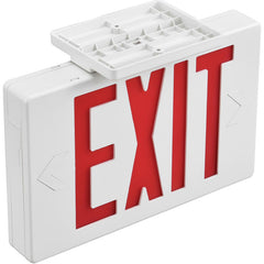LED Exit Sign with Battery Backup – Red Letters, Universal Mount, Double Sided, UL Listed Emergency Light, 90 Min Backup
