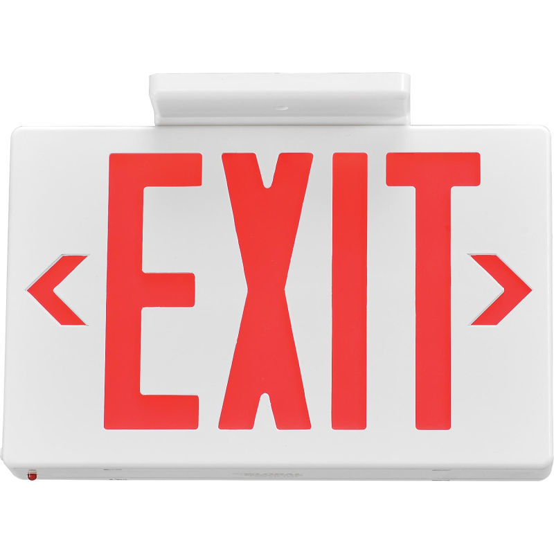 LED Exit Sign with Battery Backup – Red Letters, Universal Mount, Double Sided, UL Listed Emergency Light, 90 Min Backup