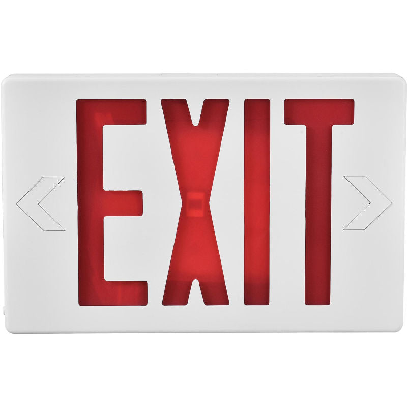 LED Exit Sign with Battery Backup – Red Letters, Universal Mount, Double Sided, UL Listed Emergency Light, 90 Min Backup
