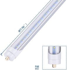 T8 40W 8FT (96″) FA8 Single Pin Led Tube Light Clear Lens, 6000K Ballast Bypass Double Ended Power (25pcs) Led Plus