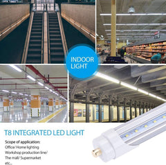 T8 40W 8FT (96″) FA8 Single Pin Led Tube Light Clear Lens, 6000K Ballast Bypass Double Ended Power (25pcs) Led Plus