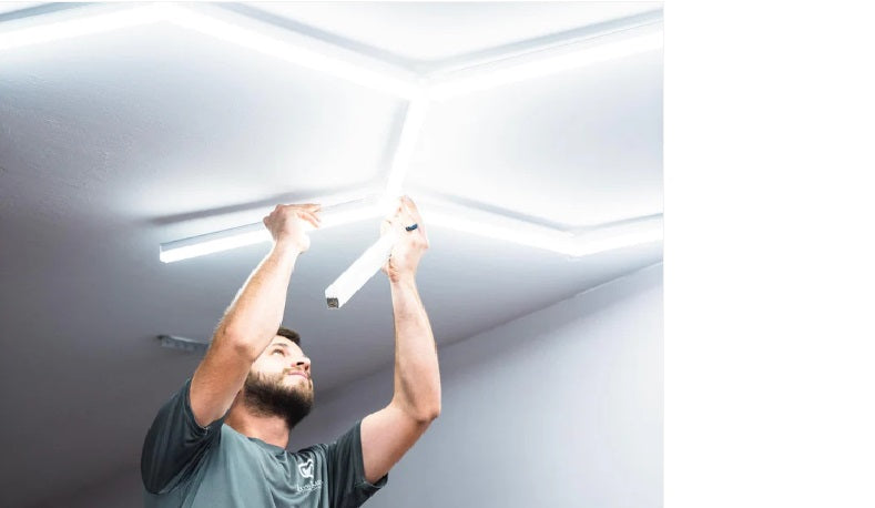 Hexagon Garage Lights 8'x16'- 6500K - 110V, Garage Lights, Barbershop Lights superledplus