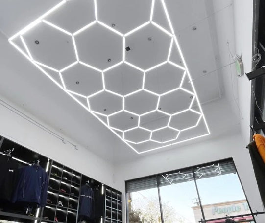 Hexagon Garage Lights 8'x16'- 6500K - 110V, Garage Lights, Barbershop Lights superledplus