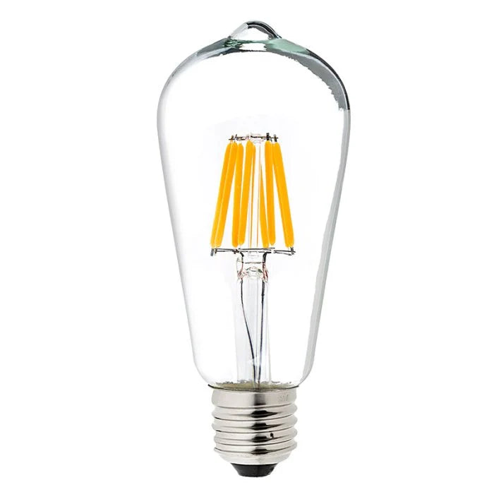 ST19 LED Filament Bulb – 800 Lumens, 3000K Warm White, E26 Base, IP43 Rated, UL & Energy Star Listed