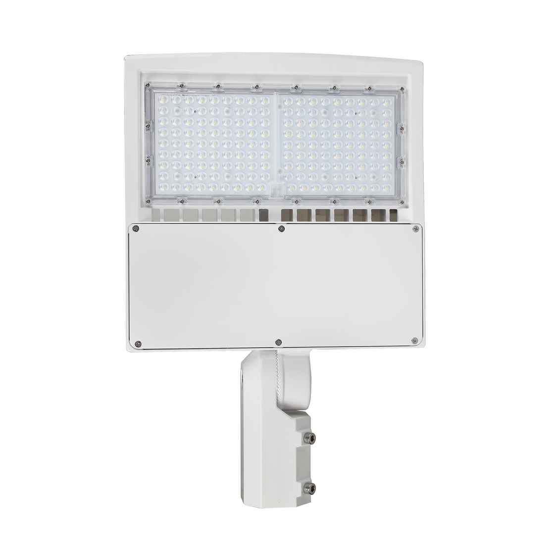 150W LED Shoebox Light, 5000K, White Housing, AC 277-480V, Pole Mount Outdoor Light, Commercial Area Lighting