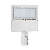 150W LED Shoebox Light, 5000K, White Housing, AC 277-480V, Pole Mount Outdoor Light, Commercial Area Lighting