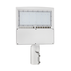 150W LED Shoebox Light, 5000K, White Housing, AC 277-480V, Pole Mount Outdoor Light, Commercial Area Lighting