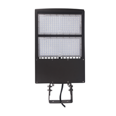 200W LED Shoebox Area Light, 5000K, Photocell, Brown Housing, 120–277V | Parking Lot Street Lighting Fixture