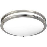 16" LED Flush Mount Ceiling Light, 25W, 1750 Lumens, 3CCT Selectable, Brushed Nickel Finish, ETL Listed