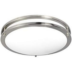 16" LED Flush Mount Ceiling Light, 25W, 1750 Lumens, 3CCT Selectable, Brushed Nickel Finish, ETL Listed
