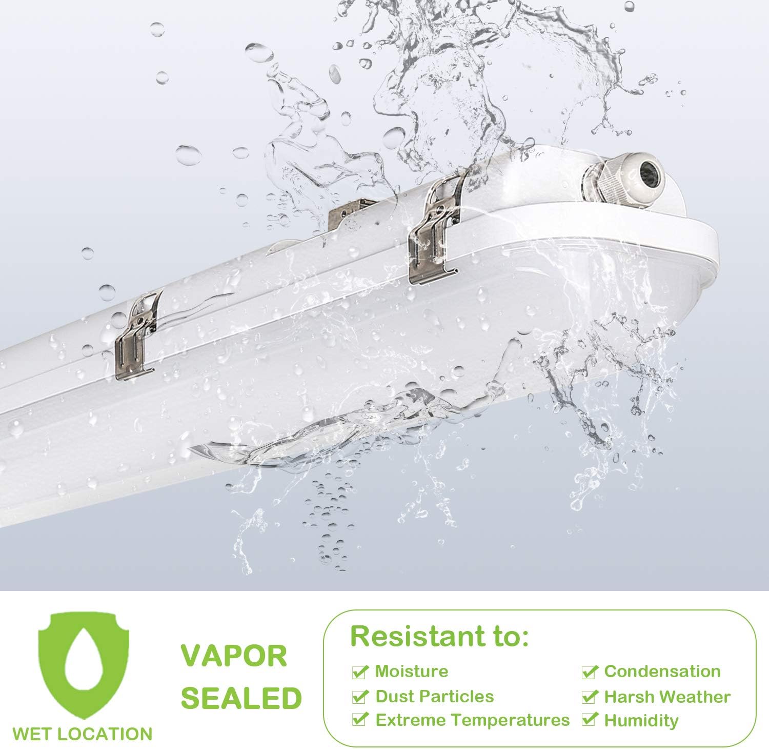 4FT LED Vapor Tight Light 40/50/60W - 3000K/4000K/5000K Selectable Wattage & CCT AC 120~277V (1Pack or 6Pack) Led Plus