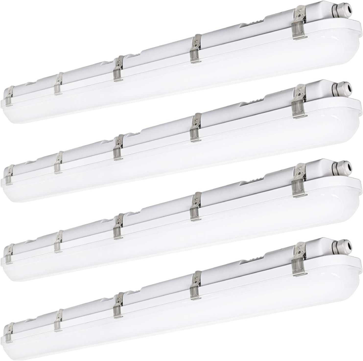 4FT LED Vapor Tight Light 40/50/60W - 3000K/4000K/5000K Selectable Wattage & CCT AC 120~277V (1Pack or 6Pack) Led Plus