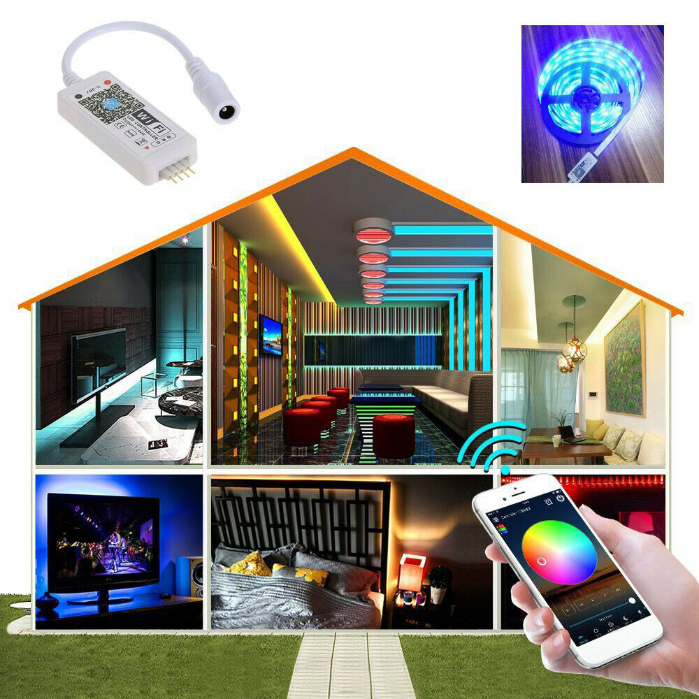 Smart RGB LED Strip Controller | Phone App Control | WiFi | Music Sync | Remote Included