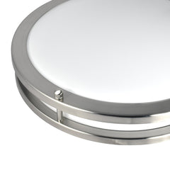 16" LED Flush Mount Ceiling Light, 25W, 1750 Lumens, 3CCT Selectable, Brushed Nickel Finish, ETL Listed