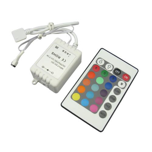 LED RGB IR Controller | 24 Key Remote | Strip Light Color Controller + Dimmer