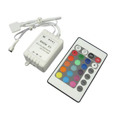 LED RGB IR Controller | 24 Key Remote | Strip Light Color Controller + Dimmer