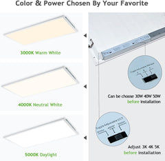 2×4' CCT 40/50/60W 4K/5K/6K Dimmable Light Fixture For Drop Ceiling(4Pack) Led Plus
