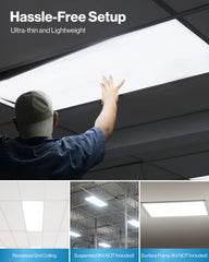 (4 Pack) 2×4’ LED Flat Panel Light, 30/40/50W/60W/72W Selectable, 5CCT Tunable, ETL DLC Listed for Offices & Retail (4pack)