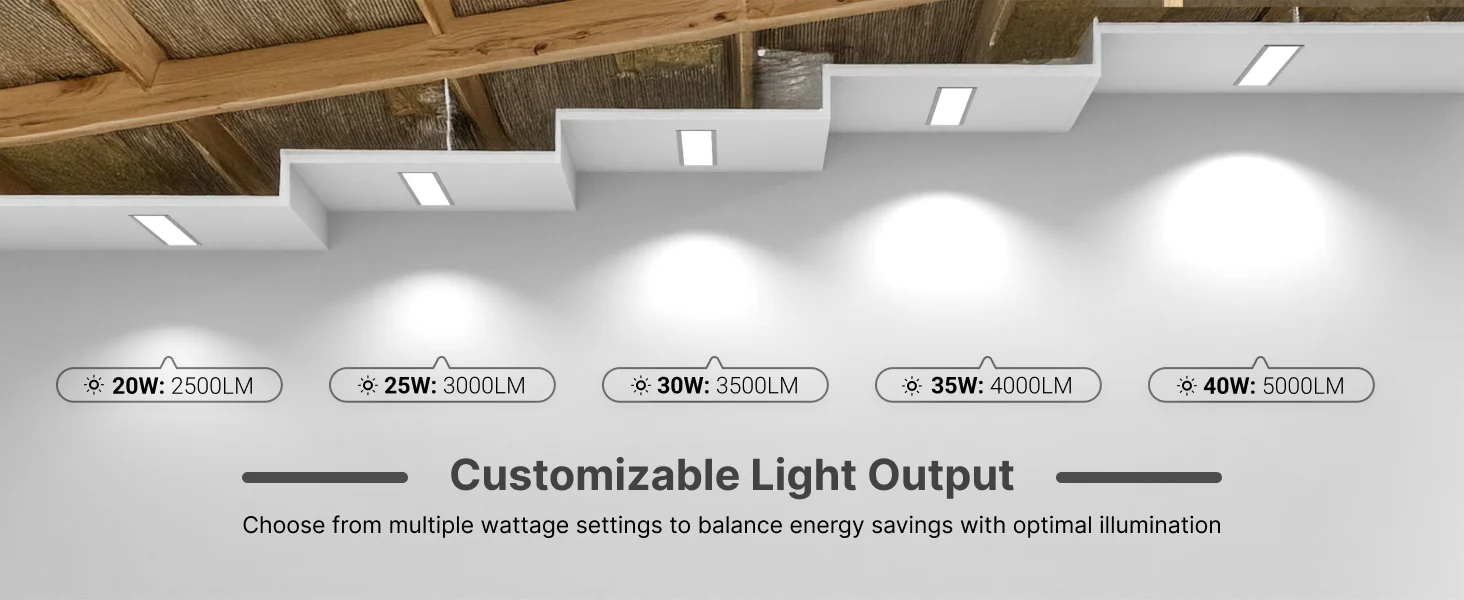 4ft LED Recessed Linear Light, 40/35/30/25/20W, Selectable Wattage & CCT