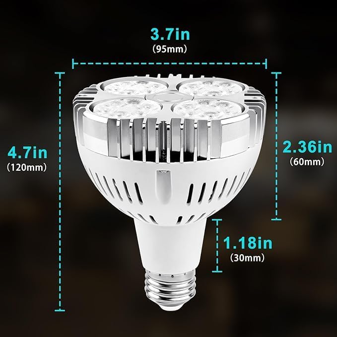 35W Par30 LED Bulb, 6500K, 3500lm, 25 Degree, White (100W Equivalent) 25 Degree Indoor Spotlight for Jewelry, Clothing Store, Salons, or Track Lights (White)(Non-DIMMABLE)