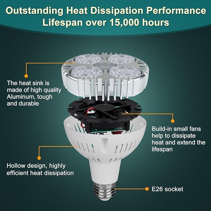 35W Par30 LED Bulb, 6500K, 3500lm, 25 Degree, White (100W Equivalent) 25 Degree Indoor Spotlight for Jewelry, Clothing Store, Salons, or Track Lights (White)(Non-DIMMABLE)