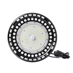 LED UFO High Bay Light – 150/180/200W Selectable, Black Housing, CCT 5000K, AC 120-277V Industrial Lighting Fixture