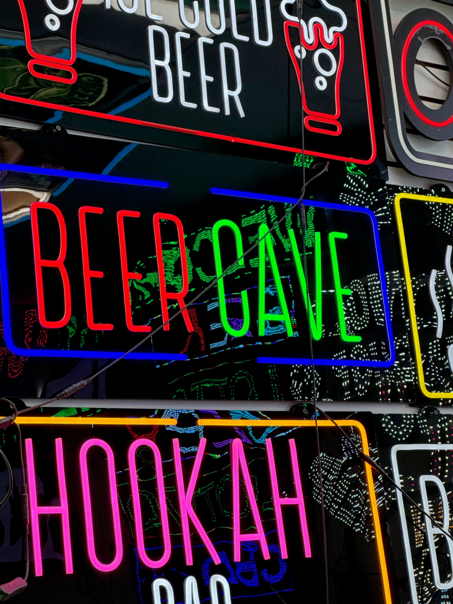 Assorted Neon Signs 30" with power supply and chain/ Business Window Signs