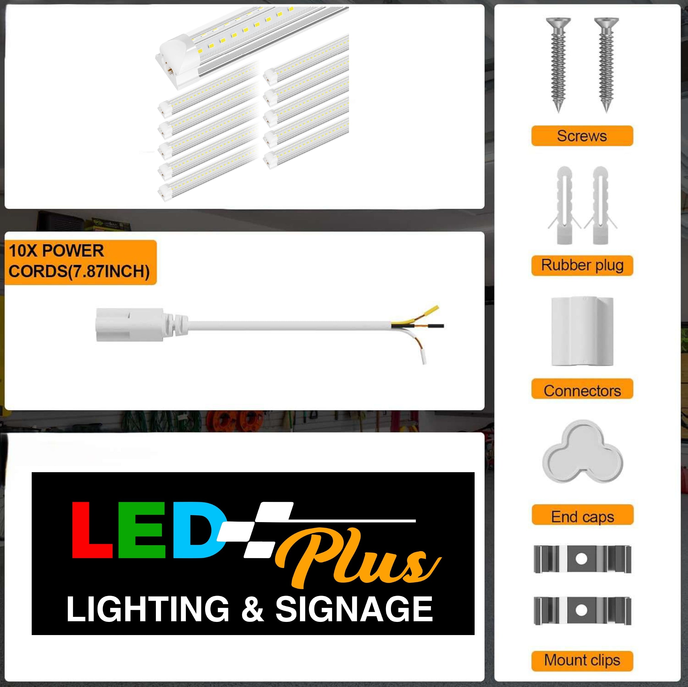 T8 8FT 60W Integrated Tube light Stripy Cover Lens (20pcs in a box) Led Plus