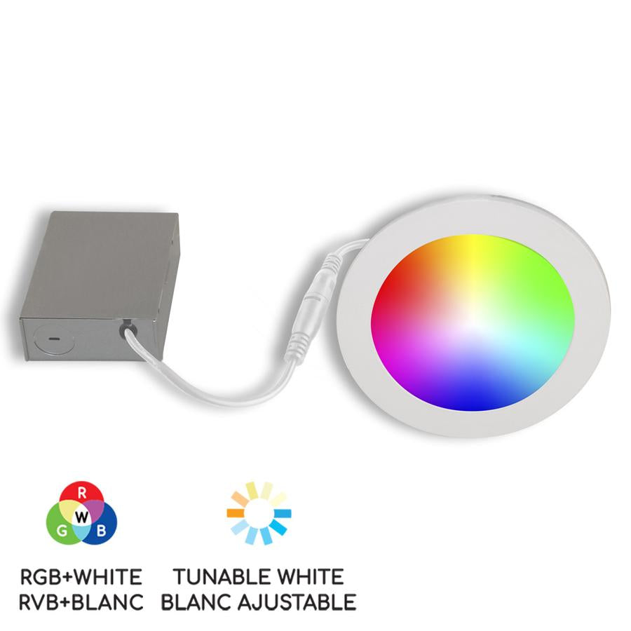 Smart WiFi Recessed Light – 4" 9W RGB+White LED Fixture, 60W Equivalent, Phone App Control, Alexa Google Assistant Compatible
