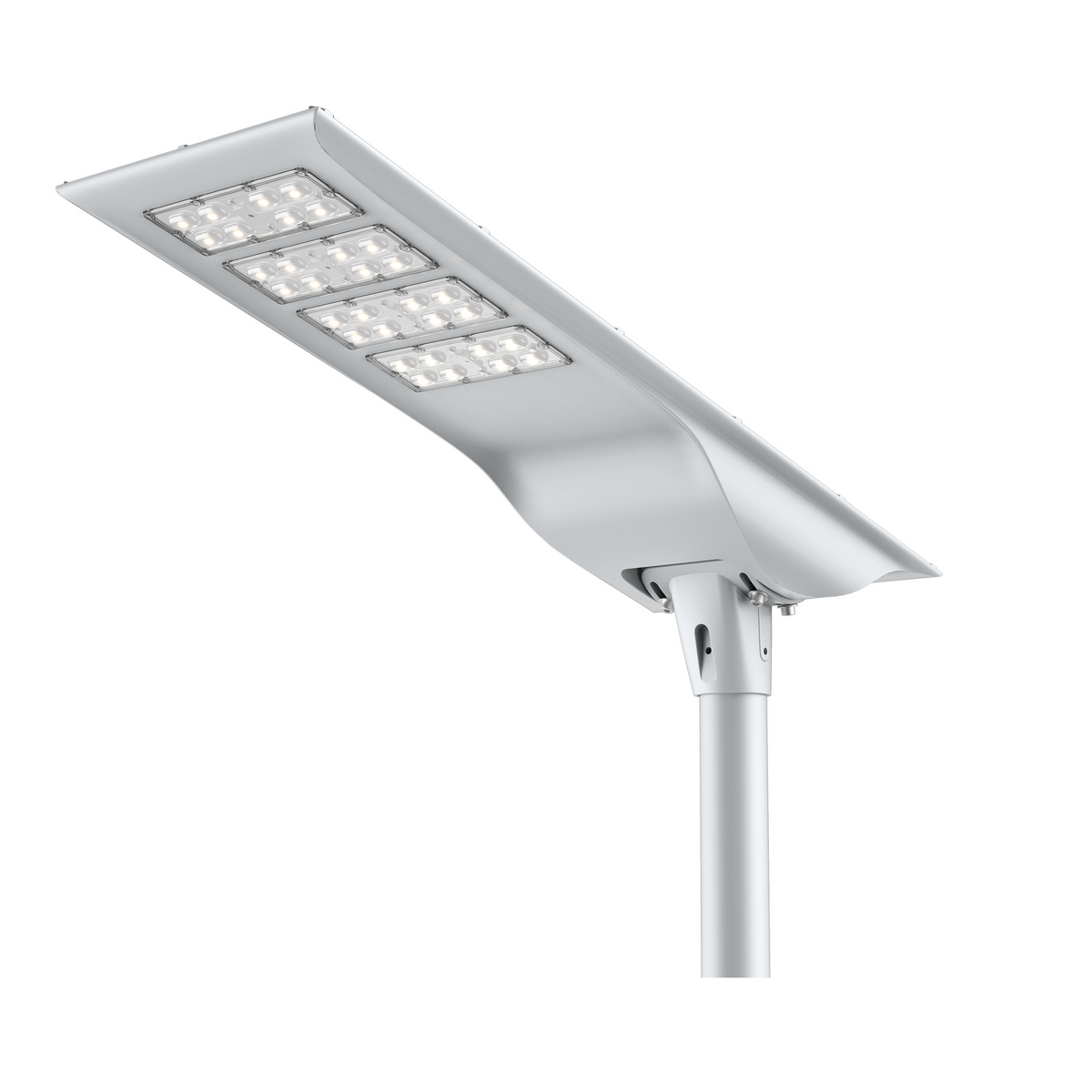 100W Solar Street Light – All-in-One Outdoor LED, Motion Sensor + Dusk to Dawn Photocell, 5700K Daylight, Weatherproof