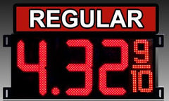 LED Gas Price Sign – Cabinet with "Regular" written on top | Digital Fuel Price Display | Bright LED Signboard