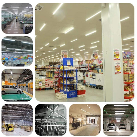 60W T5 Integrated LED Tube Light, 8FT, Stripy Cover, Plug-and-Play Fixture