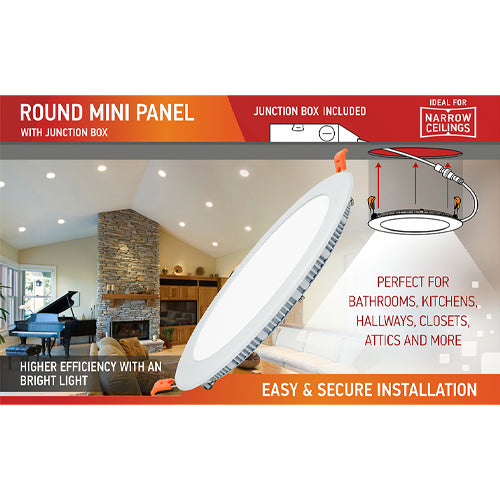 18W 8” LED Slim Downlight | 3CCT Adjustable | Recessed Ceiling Light Fixture