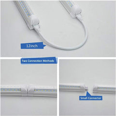 60W T5 Integrated LED Tube Light, 8FT, Stripy Cover, Plug-and-Play Fixture