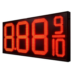 LED Gas Price Sign Red – Outdoor Display with Wireless Remote Control, Multiple Sizes (12" to 32"), Weatherproof Digital Signboard