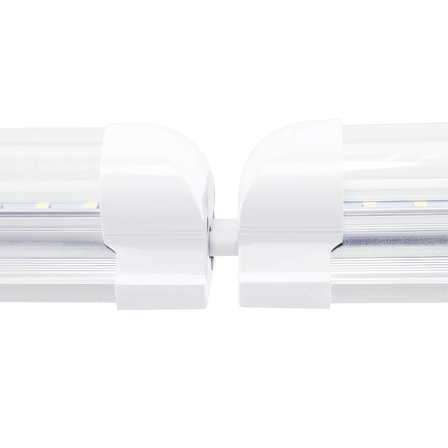 T8 Integrated LED Strip Fixture | 6500K | 8FT Light with Striped Lens | Plug-and-Play